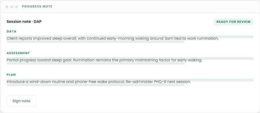 AI note taking, shown in Credify
