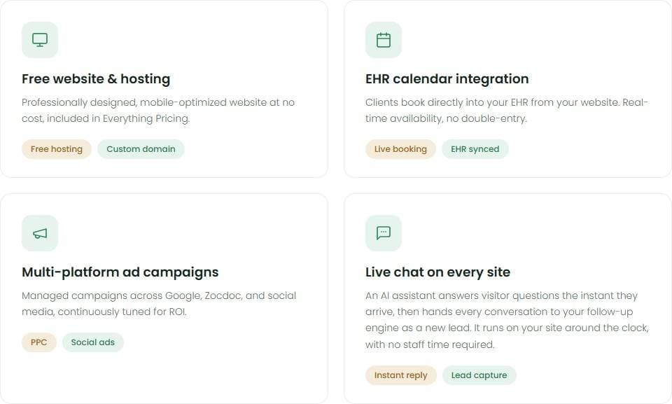 Website and lead gen, shown in Credify