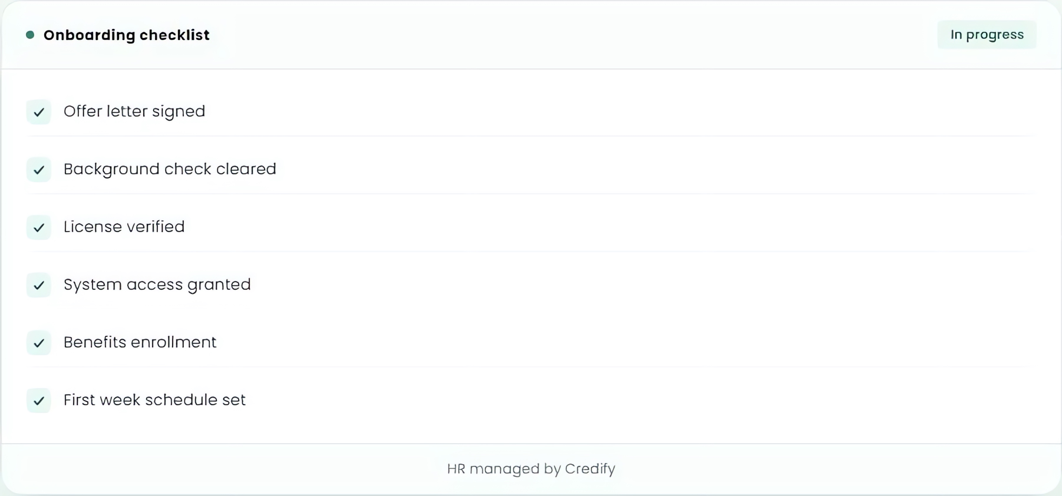 HR, shown in Credify