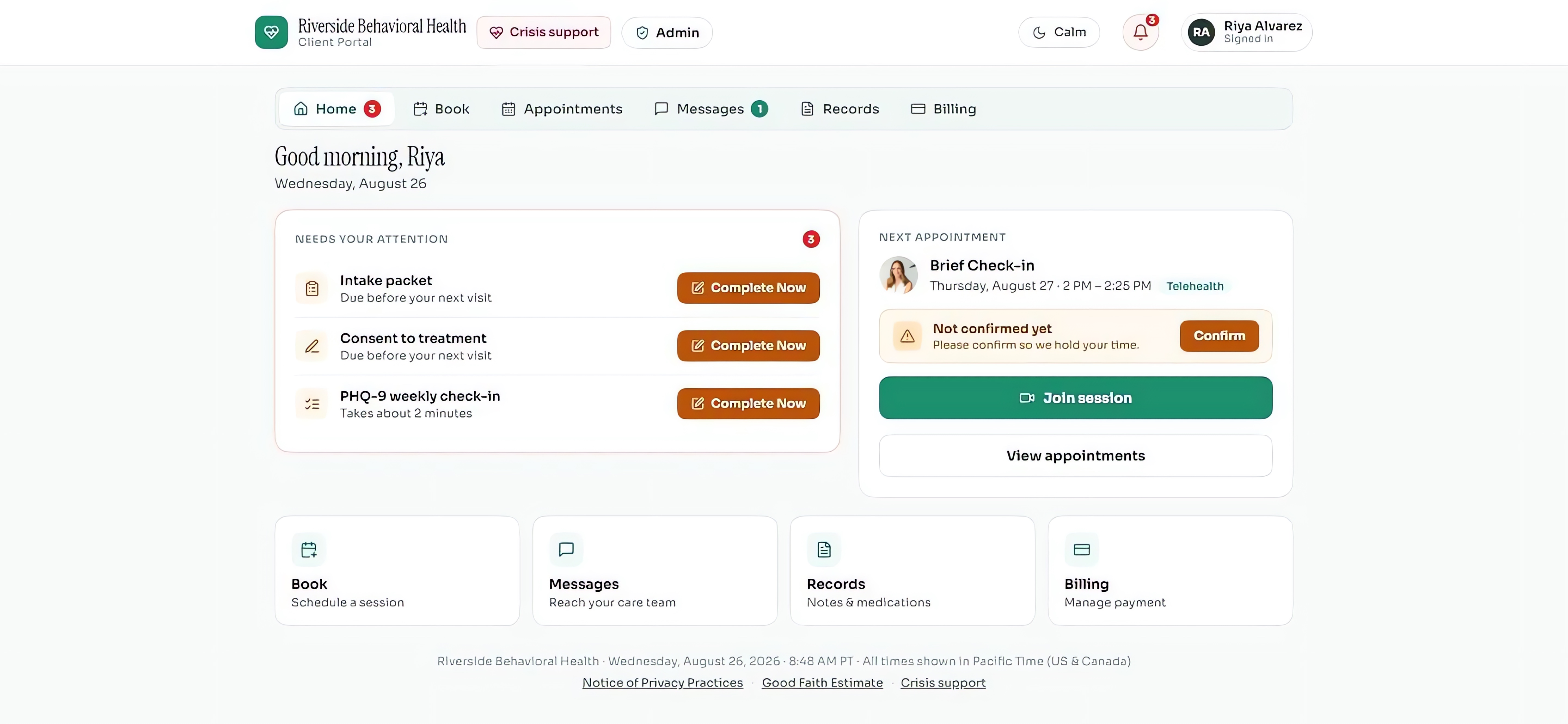 Client Portal, shown in Credify